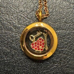 Heart and Arrow Gold Floating Charm Necklace